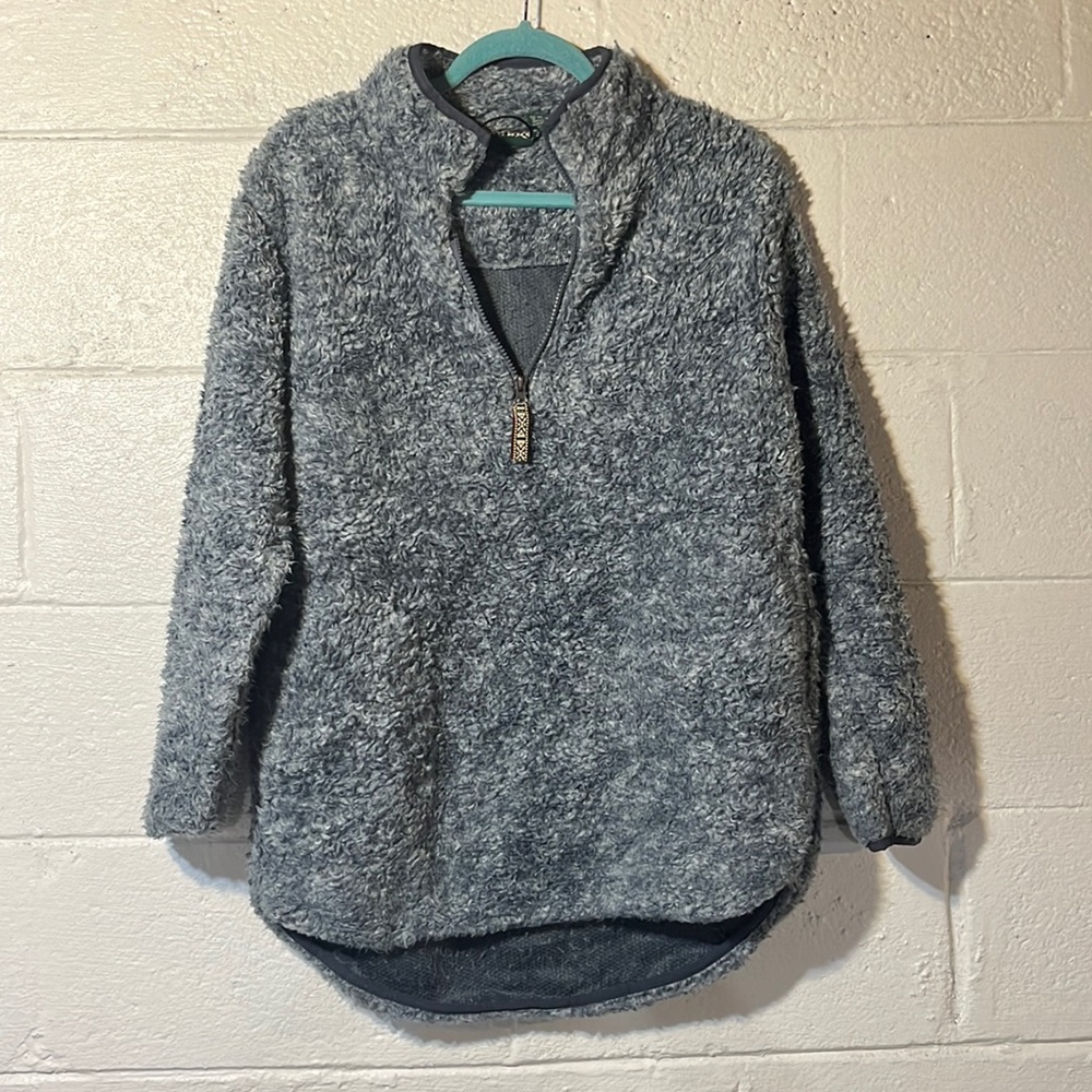 Steal blue/gray fuzzy 1/4 zip